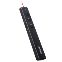 得力(deli)会议激光笔翻页笔 教学演讲会议PPT遥控笔100米遥控2802P 黑色