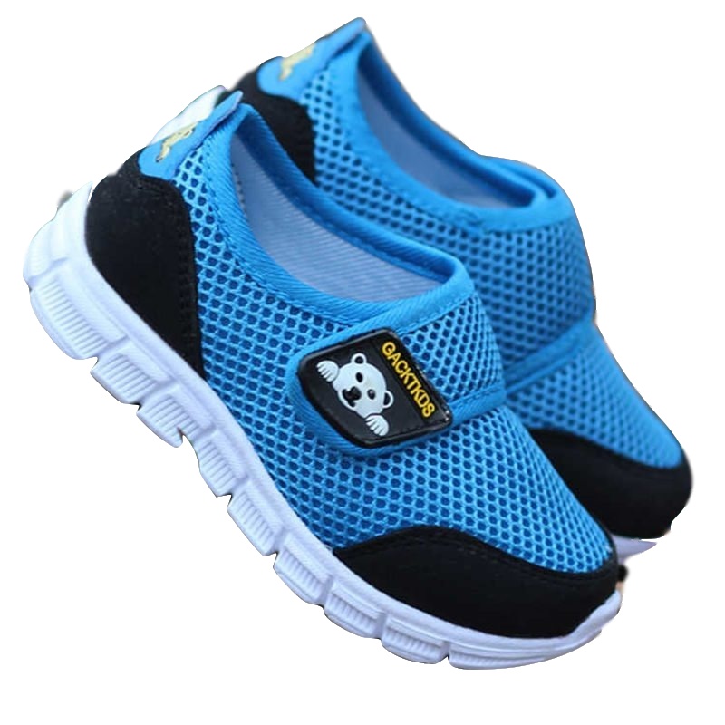 莎丞1-9岁飞织网面透气儿童运动鞋实心软底童鞋女休闲网鞋防滑童鞋男