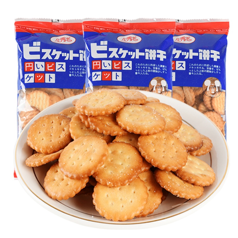 [大份量]凡秀色网红日本海盐小饼干100g*10袋零食饼干