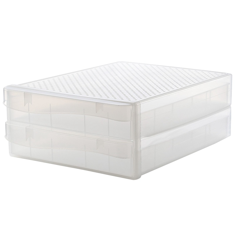 邦禾冰箱透明鸡蛋抽屉式收纳盒神器多层冻饺子馄饨食品保鲜托盘架【鸡蛋盒15格-粉色】