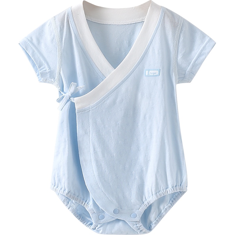 童泰(TONGTAI)夏季款3-18月婴幼儿男女宝宝衣服纯棉短袖偏开包屁衣连体衣儿童家居服连体衣