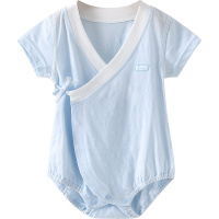 童泰(TONGTAI)夏季款3-18月婴幼儿男女宝宝衣服纯棉短袖偏开包屁衣连体衣儿童家居服连体衣