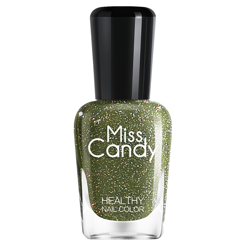 MissCandy健康甲油 无味可剥指甲油 亮片系列美甲 NE023林下/橄榄绿15ml