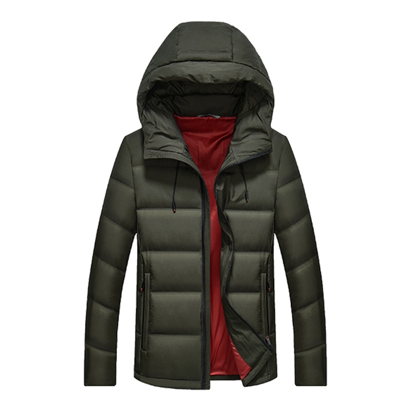 雅鹿男装短款羽绒服男冬季修身连帽上衣青年时尚保暖休闲厚外套S03EDYA18809