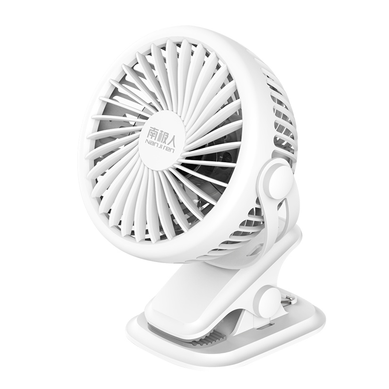 南极人(NANJIREN)USB风扇 4叶静音 3档调速 强劲风力 台式桌面夹扇办公室宿舍挂台式扇白色