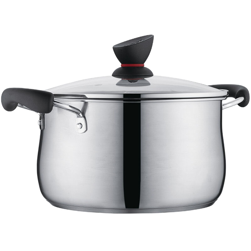 自然厨 U型汤锅28 不锈钢汤锅 不锈钢复底加厚大汤锅炖锅 锅具 电磁炉汤锅