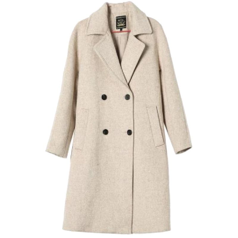 毛呢大衣女士秋冬季新款韩版过膝西装领中长款呢子外套30084077