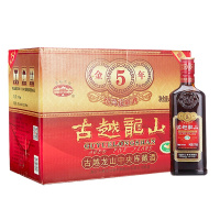 古越龙山 绍兴黄酒 花雕酒 中央库藏金五年(5年) 半干型 370ml*12瓶整箱