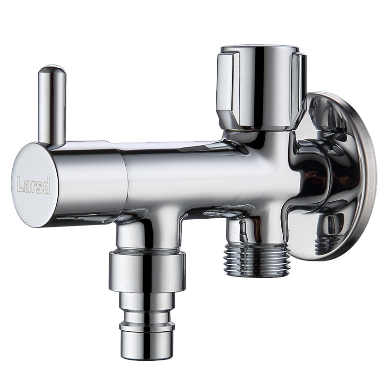 莱尔诗丹(Larsd)LX210双用角阀 三通角阀 一进二出 马桶分水器 全铜 加厚 三角阀 八字阀