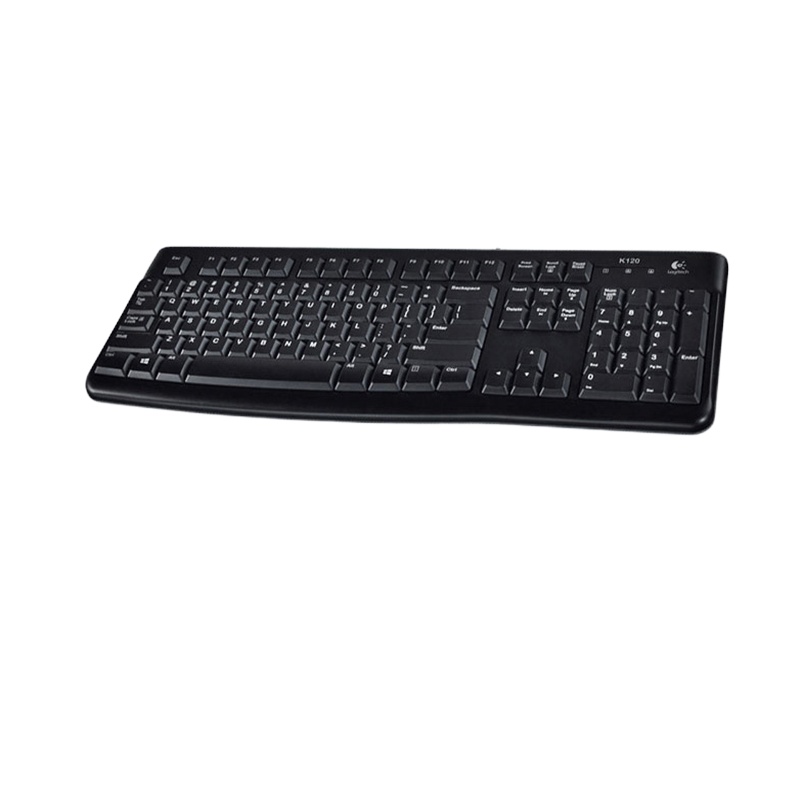 罗技 K120有线键盘USB电脑台式机笔记本家用办公全尺寸键盘 黑色