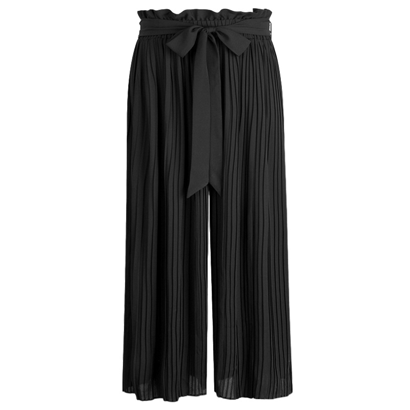 【苏】Laetia拉夏贝尔百褶阔腿裤夏新款韩版宽松显瘦百搭七分裤休闲裤