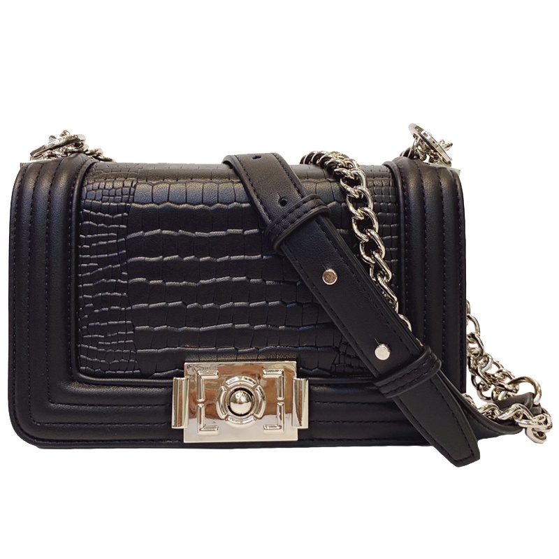 ITSK女包2020新款斜挎小包单肩手提潮时尚鳄鱼纹小香风包链条小方包包