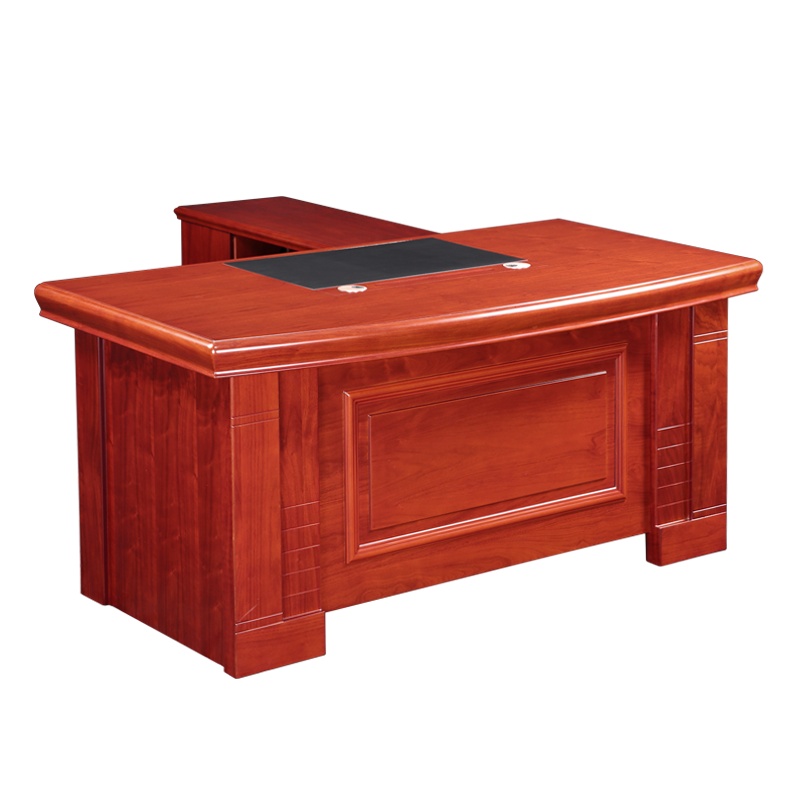 现代中式油漆办公桌电脑桌班台 1.8米办公桌带侧柜写字台班桌 油漆办公桌