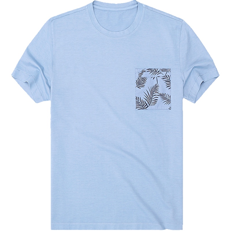 布先生新款纯棉短袖T恤 口袋纯棉圆领上衣短袖t恤男AT10423