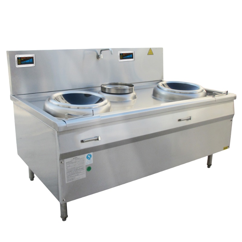 厨禾 CH-15XC2L 双头单尾小炒炉 立式大功率商用电磁炉 电磁大锅灶 快餐连锁学校工厂单位食堂饭店厨房炊具15KW