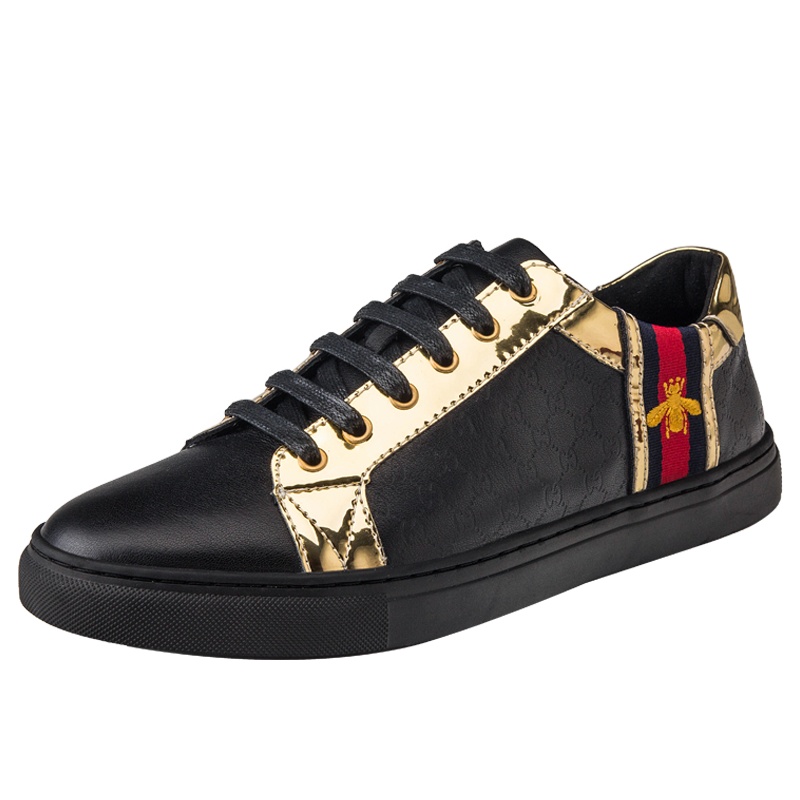 Rock Fairwhale洛克华菲男鞋新款2020百搭男士休闲鞋韩版小蜜蜂男鞋小白鞋板鞋头层牛皮休闲运动板鞋R1799