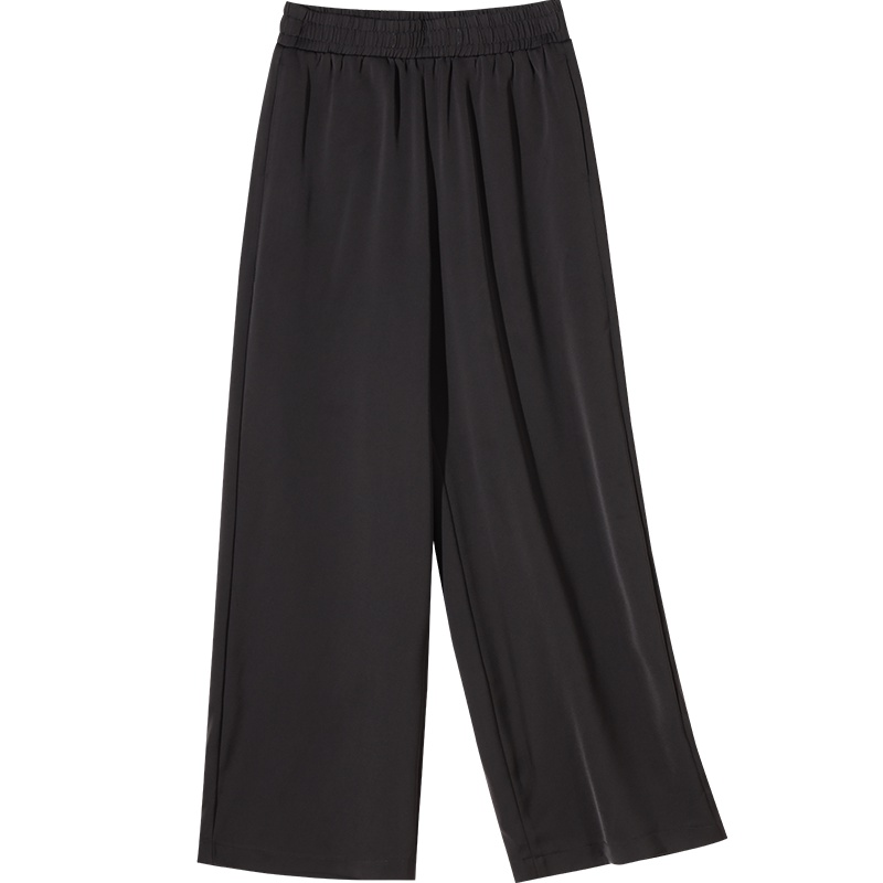 娅丽达女裤2019秋季新款阔腿裤女垂感宽松直筒大码女士休闲裤子I3513