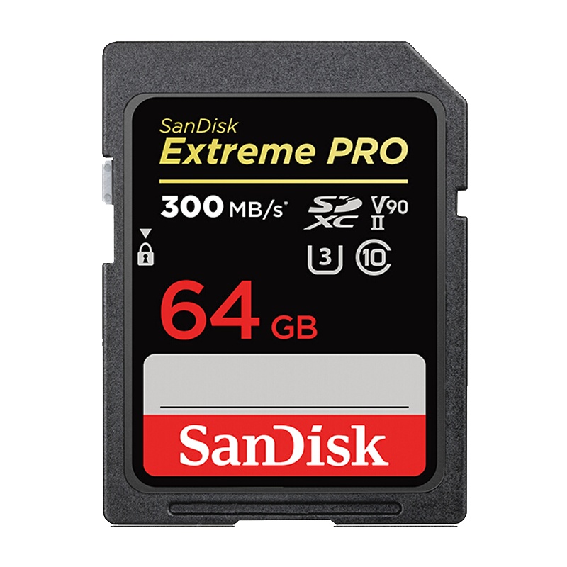 [免邮]闪迪(SanDisk) 至尊 SD卡64GB存储卡读300MB/s 写260MB/s单反相机内存卡支持4K/8K