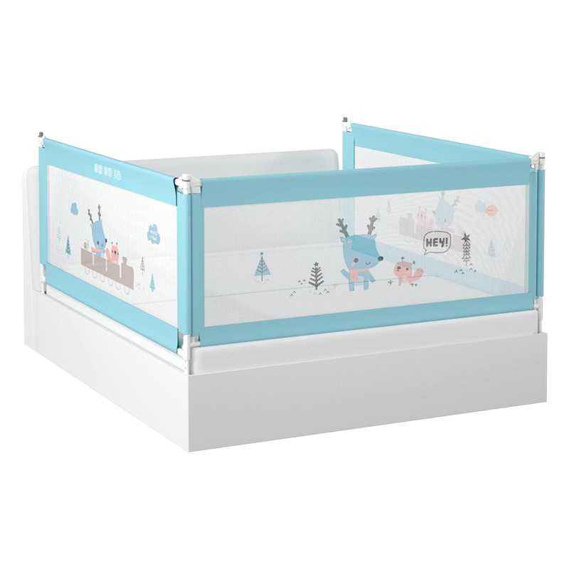 棒棒猪婴儿防摔床围栏儿童宝宝床边安全护栏挡板防掉床神器1.8+2米小鹿森林 3面装