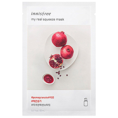 [饱满透亮]Innisfree 悦诗风吟 真萃鲜润 快速补水 石榴面膜 20ml/片 抵抗皱纹