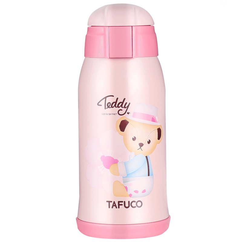 日本泰福高(TAFUCO)316不锈钢大容量泰迪珍藏系列婴儿双盖保温杯儿童保温吸管杯学饮杯
