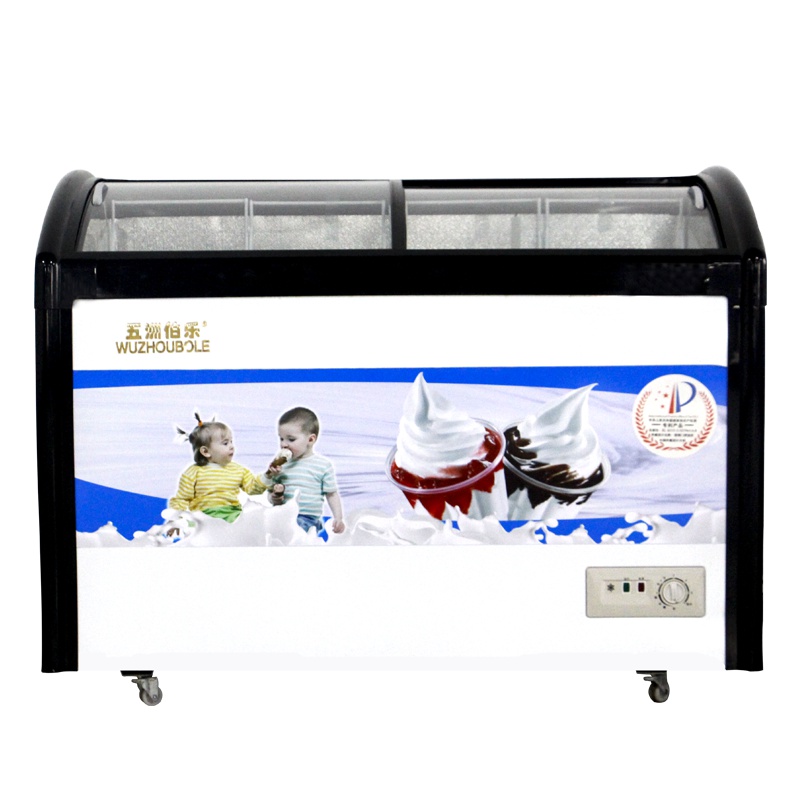 五洲伯乐(WUZHOUBOLE)SR/SF-278Y 258升卧式冷柜 冷藏冷冻柜 圆弧柜 雪糕冰柜冰淇淋饮料柜(黑白)