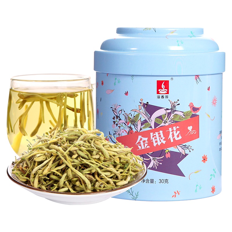 【买2赠茶勺】溢香醇金银花茶罐装茶叶鸳鸯藤花茶可搭枸杞菊花30g/罐