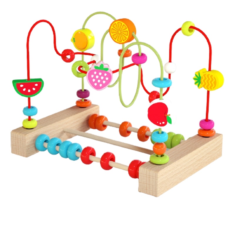 绕珠串珠婴儿童玩具智扣积木女宝宝6-12个月0一1-2-3周岁男孩
