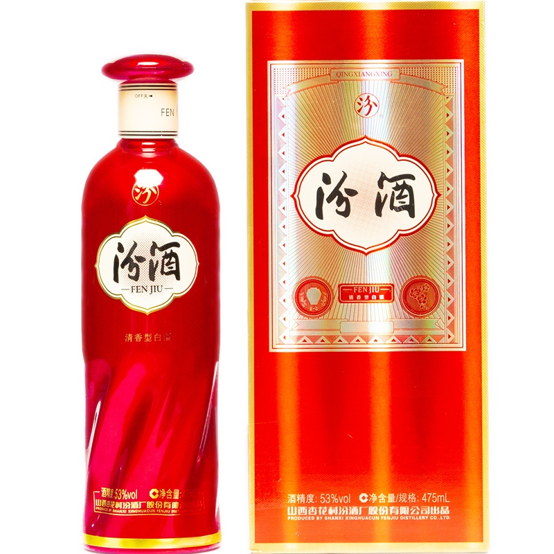 汾酒(fenjiu) 红韵 53度 475ml 单瓶装 清香型白酒