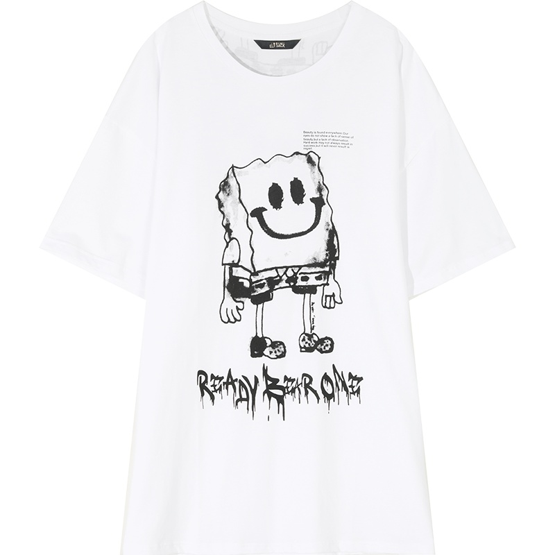 妖精的口袋白色印花短袖T恤2020春季新款女纯棉宽松学生ins上衣潮