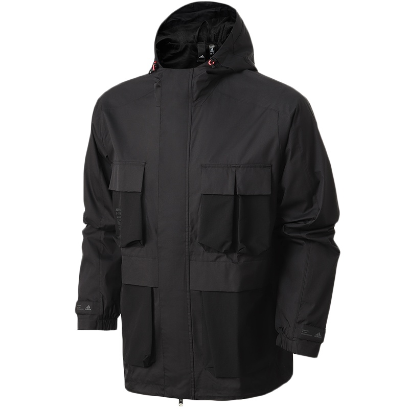 【自营】阿迪达斯男服夹克外套工装风连帽防风运动休闲服GF4019