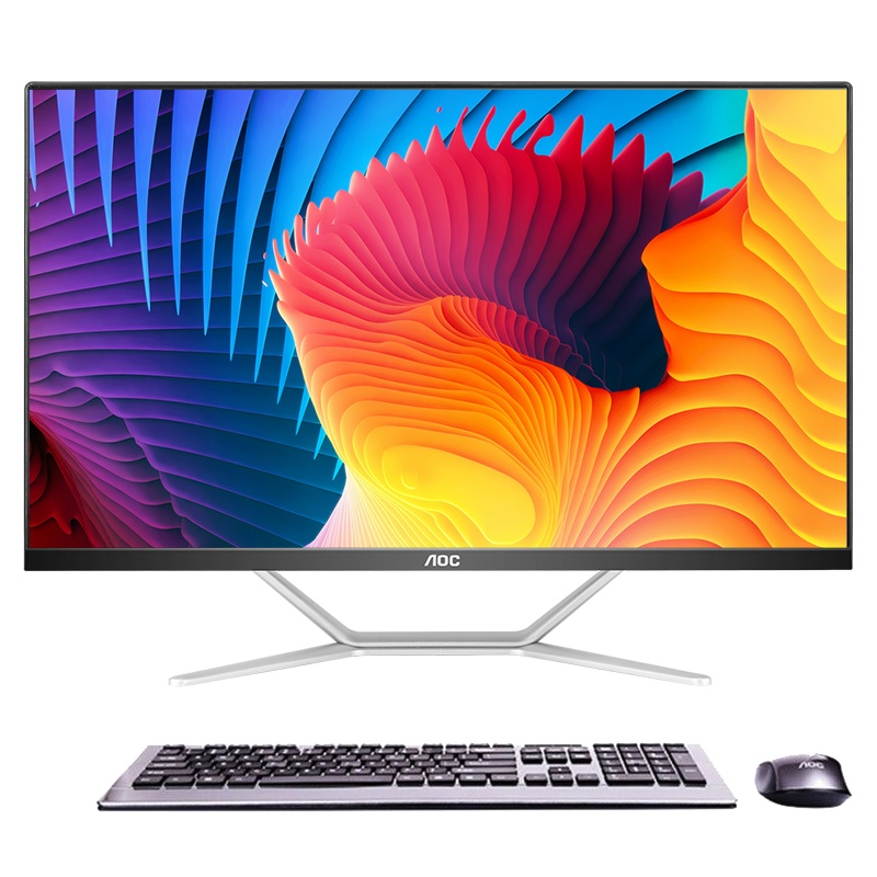 AOC720一体机电脑九代四核/21.5英寸高清超薄家用办公商务品牌整机全套教学设计收银(J1900 4G 480G)