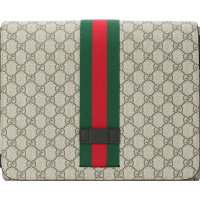 【预定】GUCCI GG翻盖邮差斜挎包475432人造帆布 30*26*8CN