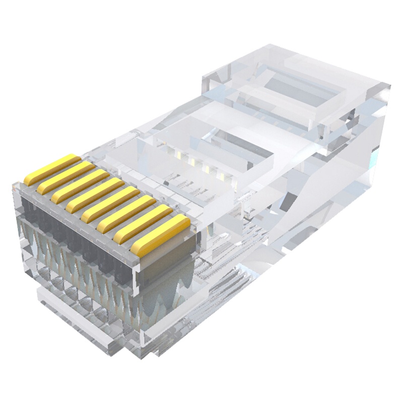 海康威视六类非屏蔽水晶头 六类网络水晶头 100个装 DS-1M02-A