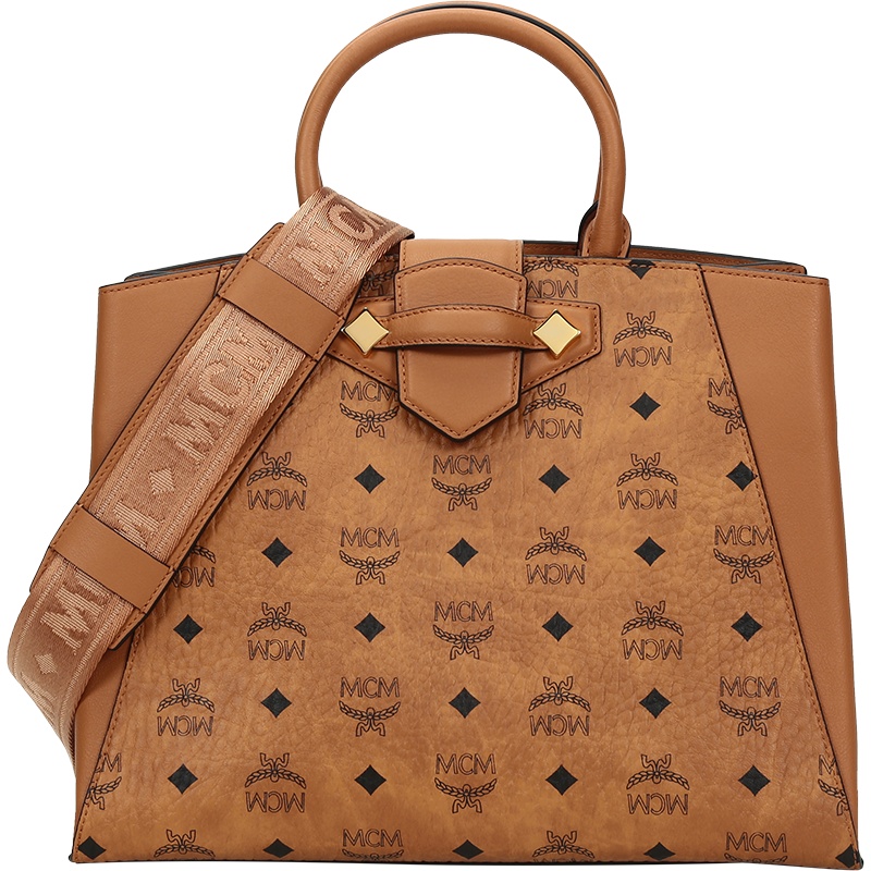 MCM 女士 牛皮革/人造革手提单肩斜挎包中号 MWTASSE17