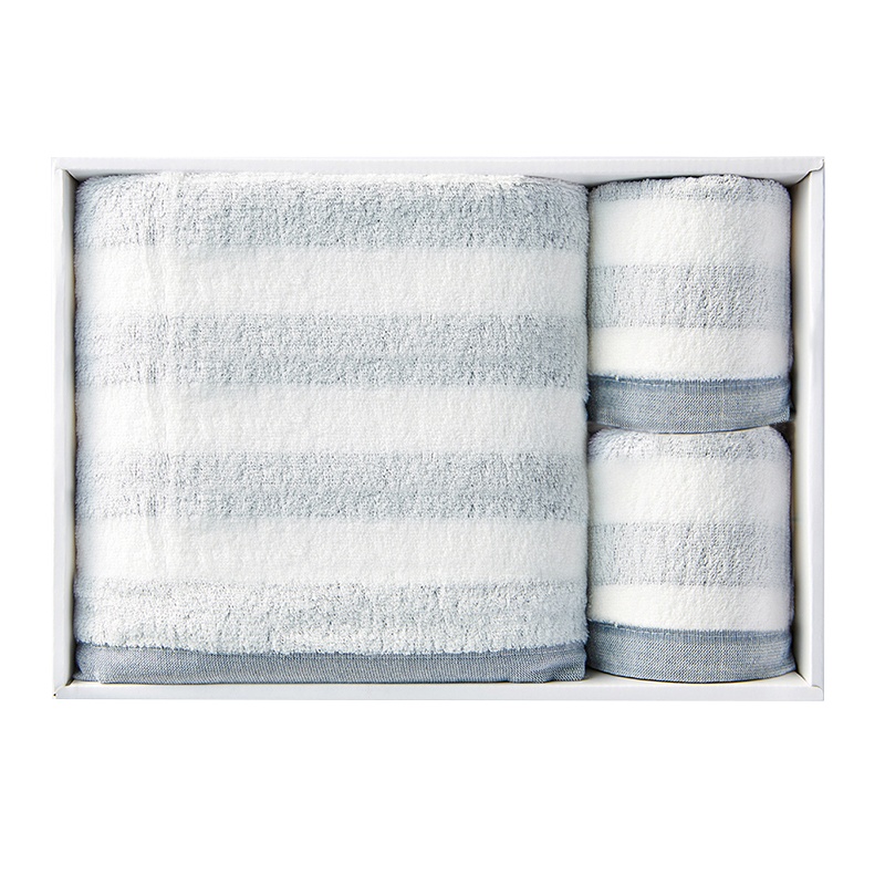 毛巾浴巾套装 DX1247 毛巾*2,浴巾*1)(盒)