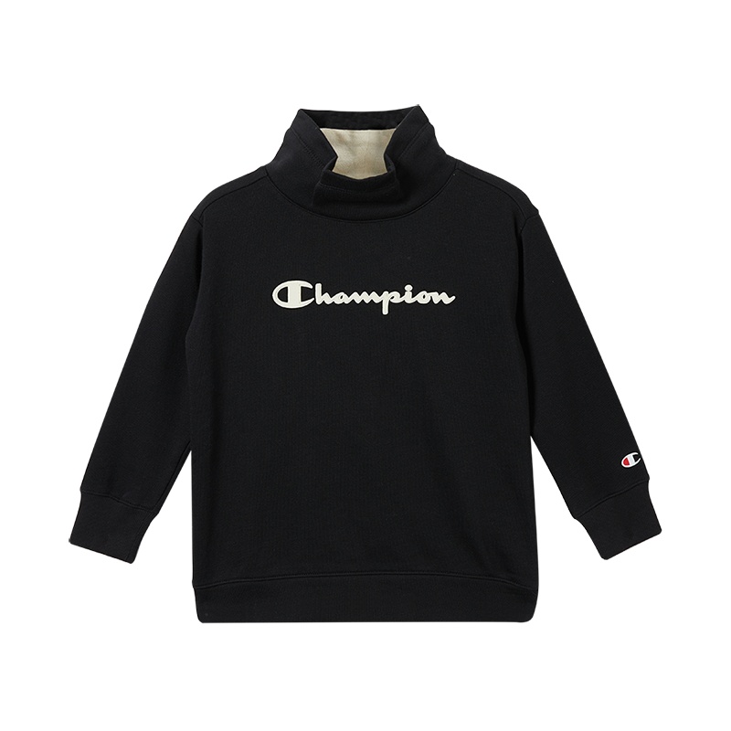 Champion/冠军男女童混纺加绒套头衫经典logo图案高端儿童卫衣/帽衫