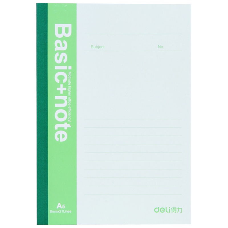 得力7650无线装订软抄本/ 记事本 A5/30张 12本/包 5包装(单位:件)混色