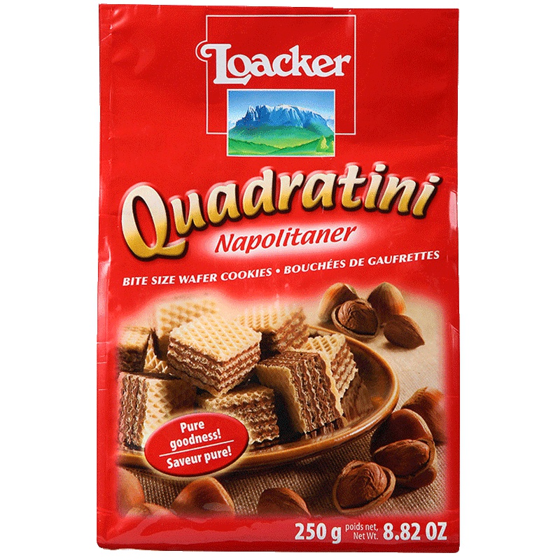 莱家(Loacker) 进口饼干 粒粒装威化饼干 榛子味250g 奥地利进口