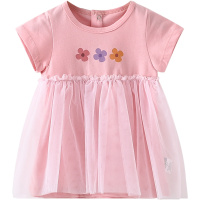 童泰夏季3月-3岁婴幼儿女宝宝衣服轻薄圆领短袖连衣裙