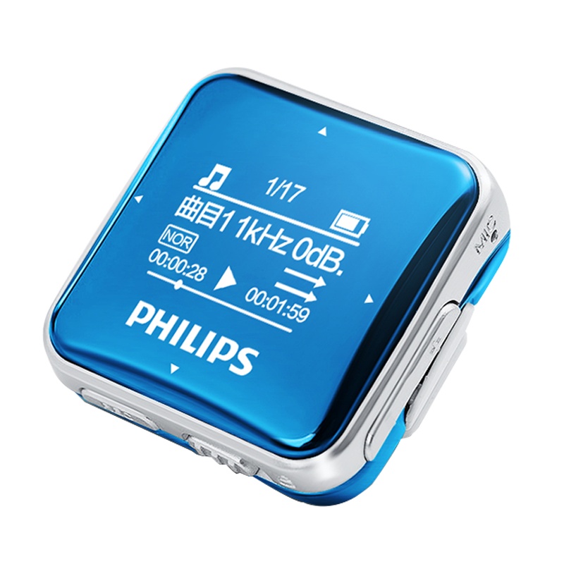 飞利浦(PHILIPS)MP3音乐播放器2208小型便携式随声听学生英语听力学习HiFi 蓝色
