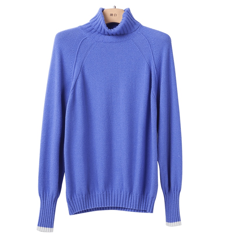 晚白2019秋季新品通勤减龄百搭简约纯色高领宽松毛衣长袖针织衫女