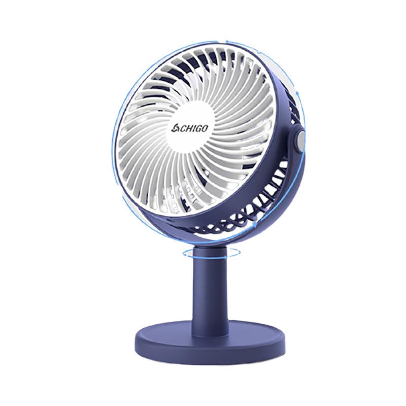 志高(CHIGO)手持小风扇 usb桌面电风扇 办公室小型台扇 宿舍迷你电风扇可充电便携电扇C6-1(B)蓝色