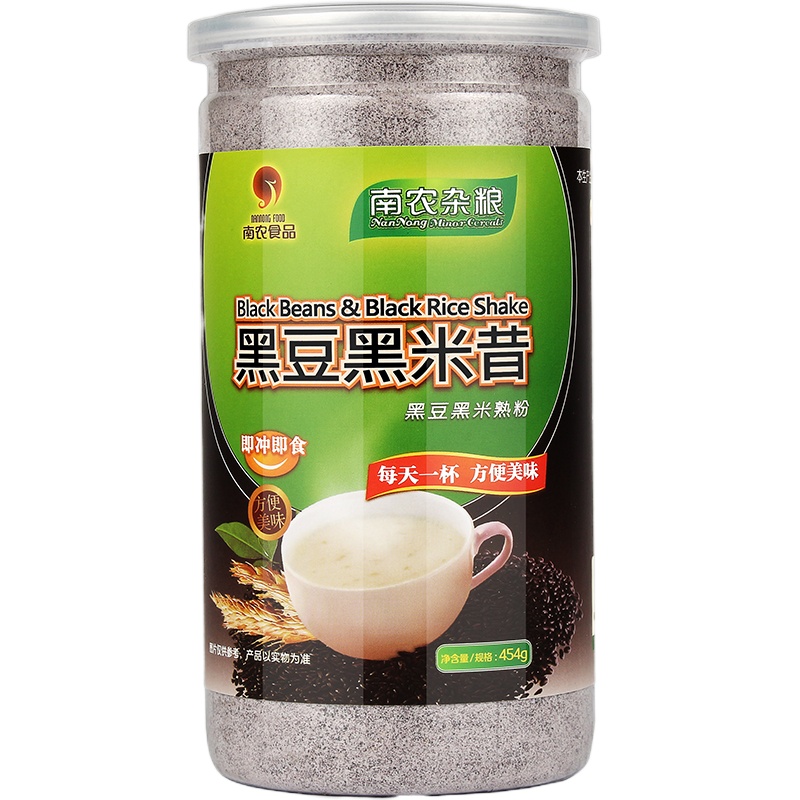 南农食品 黑豆黑米昔中老年人米糊状流食五谷杂粮营养代餐熟粉饱腹早餐年餐454g 添加蔗糖