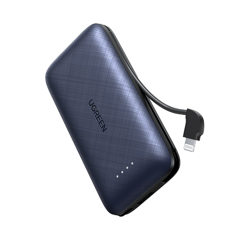 绿联 MFi认证 充电宝 自带苹果线PD20W快充移动电源10000毫安 适用iPhone