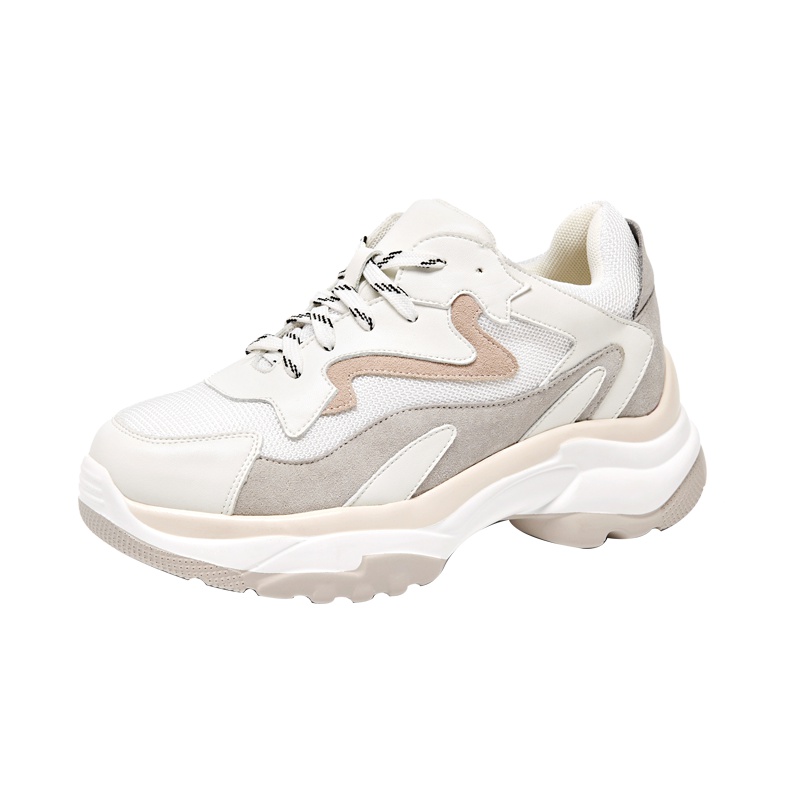 马克华菲女士老爹鞋运动鞋厚底女鞋增高鞋女休闲鞋网面透气拼色百搭女鞋