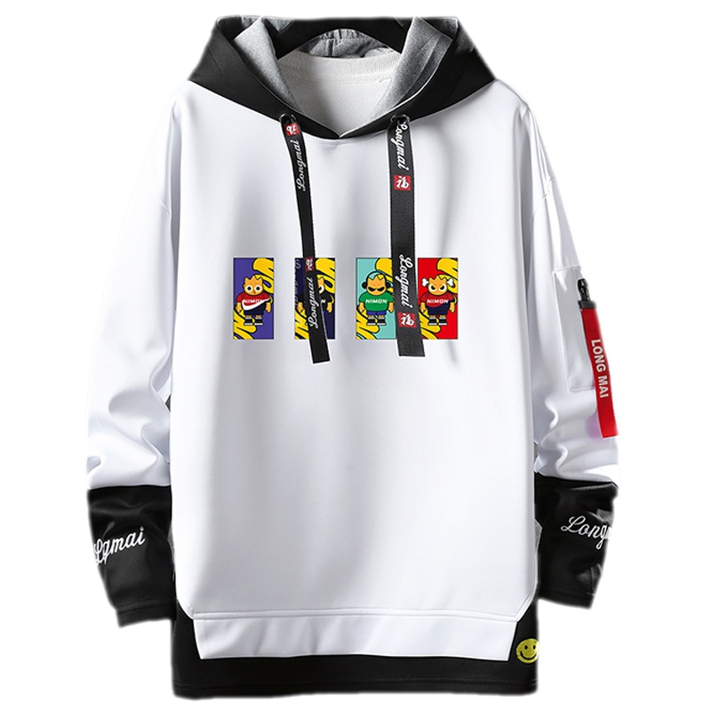 狮臣SHICHEN 连帽套头卫衣套装男2023年秋季新款男士上衣宽松长袖卫衣套装男休闲青少年卫衣男装