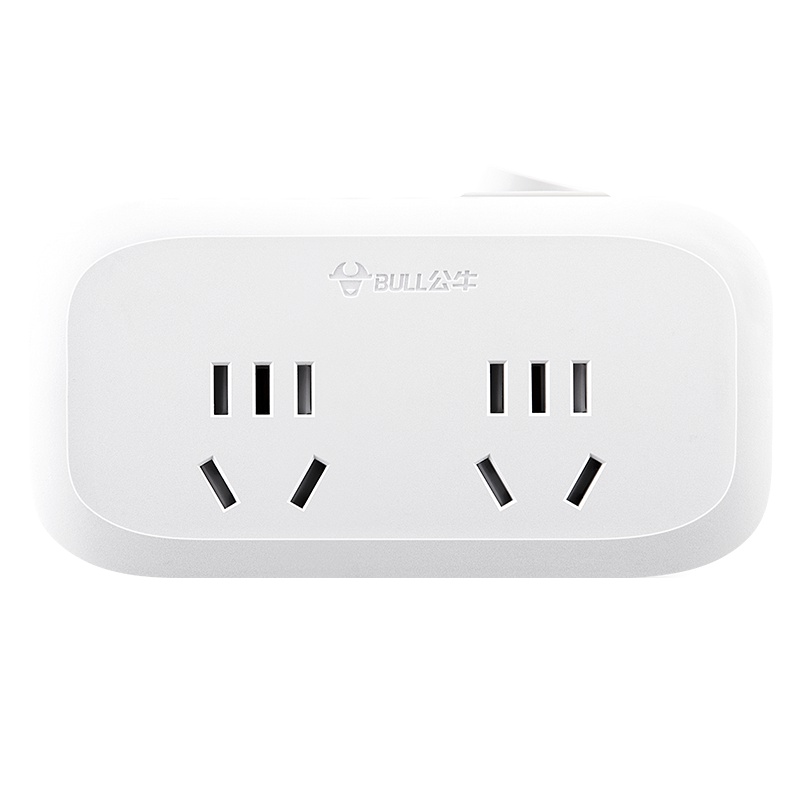 公牛(bull)新国标GN-934K一转四位总控开关带儿童安全保护门多功能插座转接插头/无线转换器插座/排插接线板白色0