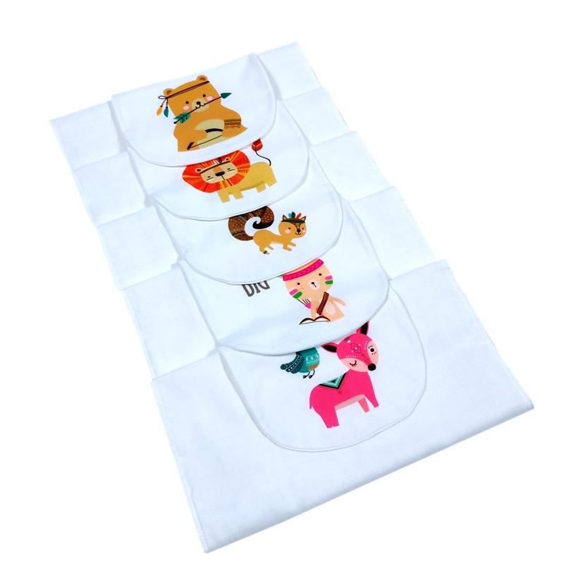 安笛贝乐婴幼儿A类精梳棉吸汗巾纯棉隔汗巾小孩全棉垫背四季通用幼儿园透气汗巾(加大尺寸)[四条装][八条装]