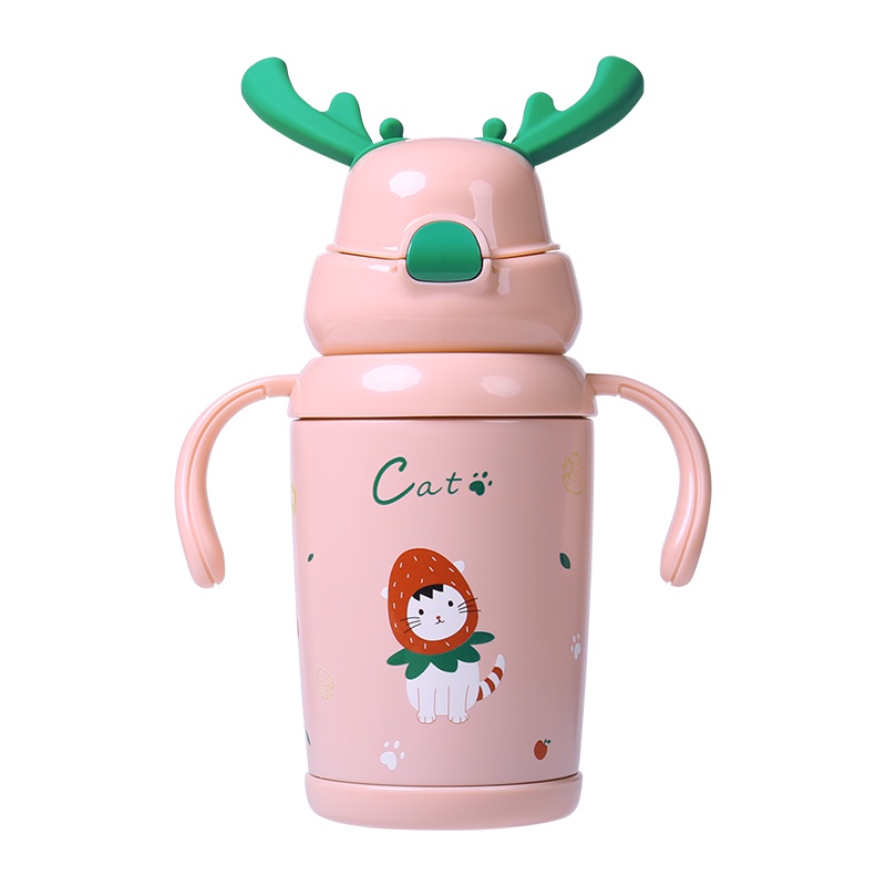 儿童保温杯带吸管两用可爱小学生幼儿园便携316不锈钢水壶